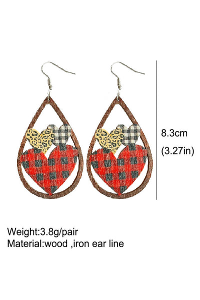 Hearts Wooden Earrings