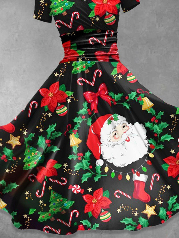 Women's Christmas  Santa  Print Casual Dress