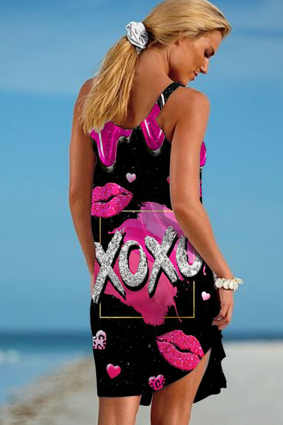 XOXO Print Beach Sleeveless Dress