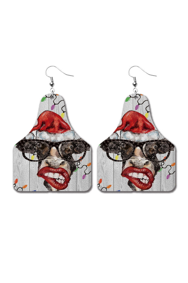 Christmas Cow Earrings