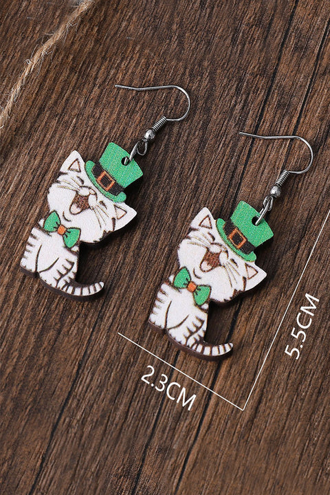 St. Patricks Day Cat Earrings