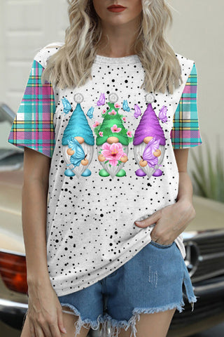 Spring Gnome Plaid T-shirt