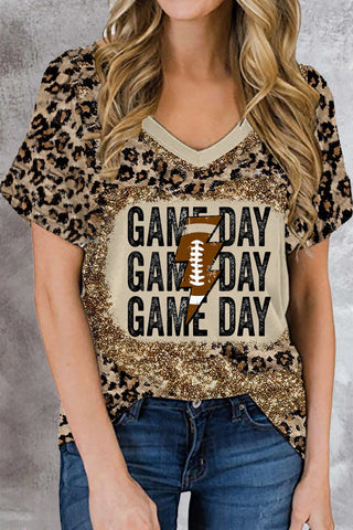 Game Day Football Bleached Print T-shirt