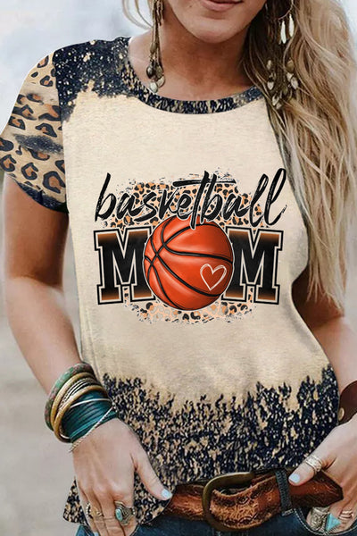 Basketball Mom Bleached T-Shirt