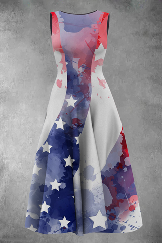 Women\'s Swing American Flag 1950s Dress