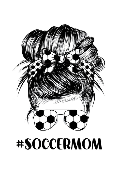 Soccer Mom Messy Bun Plaid Print Sweatshirt