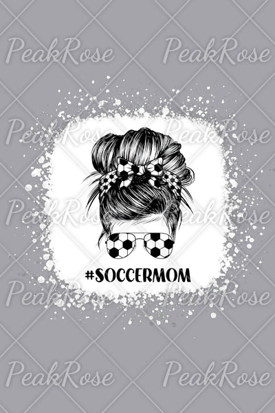 Soccer Mom Messy Bun Print Grey Sweatshirt
