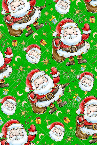 Retro Vintage Christmas Santa Claus Print Sleeveless Dress