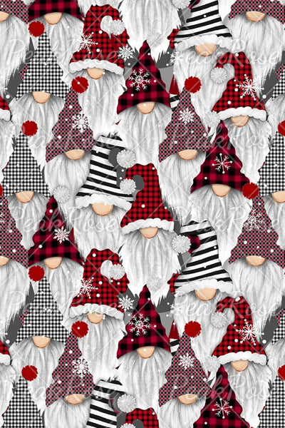 Retro Vintage Christmas Gnomes Plaid Striped Print Sleeveless Dress