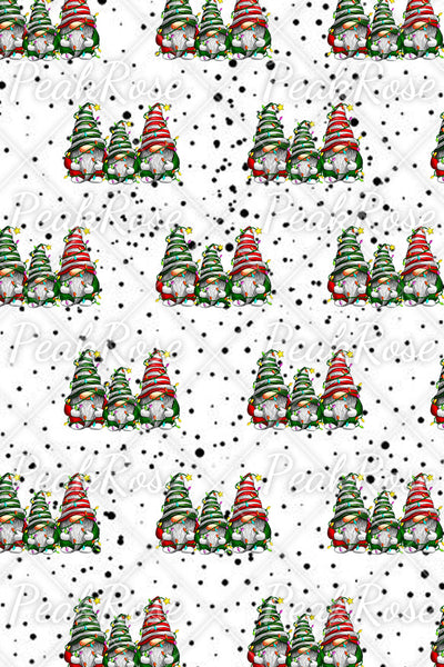 Christmas Gnomes Print Polka Dots Sleeveless Dress