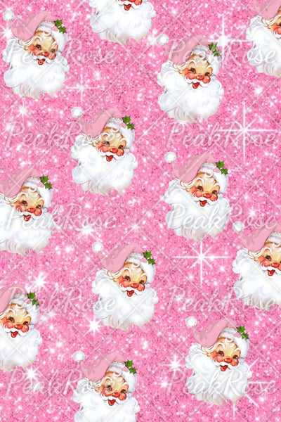 Pink Glitter Christmas Santa Sleeveless Dress