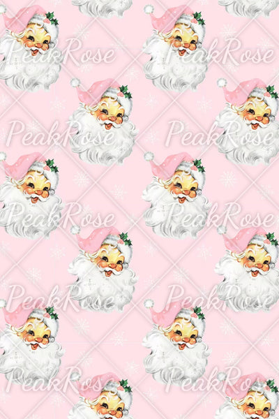 Retro Vintage Pink Santa Claus Print Sleeveless Dress