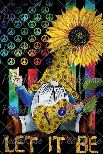 Peace And Sunflower Gnome Hippie Art Loose Pockets Pant