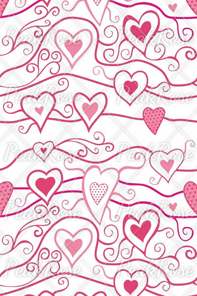 Love Pink Heart-Shaped Print Sleeveless Dress