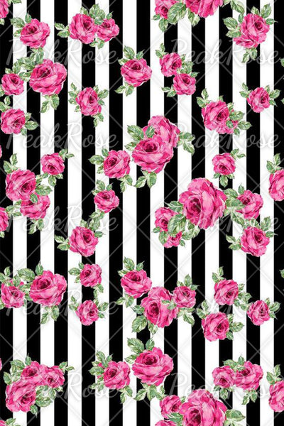 Rose Pattern Stripe Print Beach Sleeveless Dress