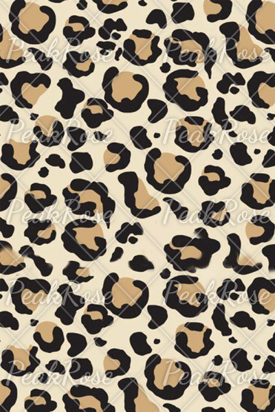 Leopard Print Heart Ripped Denim Jeans