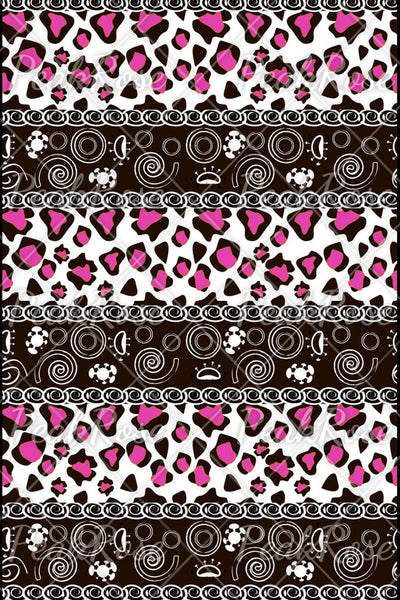 Pink Leopard Print Spirals Sleeveless Dress