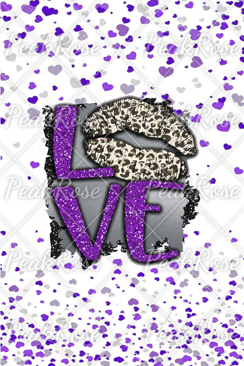 Leopard Print Lips Purple Sequin Love Sweatshirt