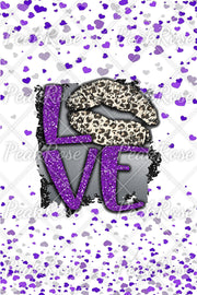 Leopard Print Lips Purple Sequin Love Ripped Denim Jeans