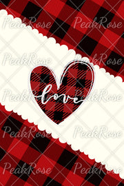 Red & Black Plaid Love Hoodie