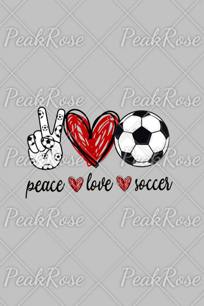 Peace Love Soccer Ball Mom Heart Print Sweatshirt