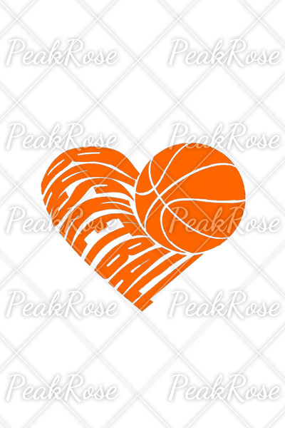 Basketball Heart Print Sweatshirt