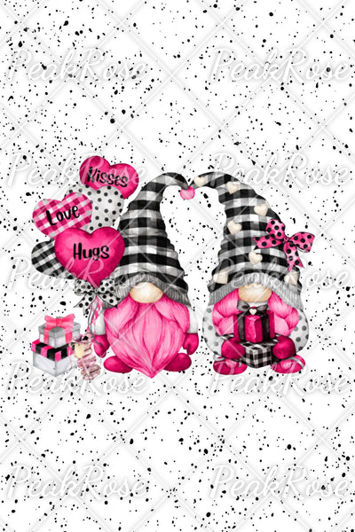 Gnomes Love Heart-Shaped Balloons Plaid Polka Print Sweatshirt