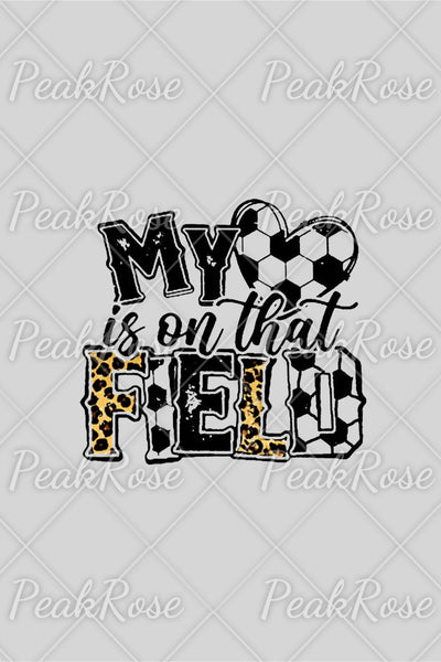 My Heart Is On That Field Soccer Ball Mom Leopard Print Sweatshirt
