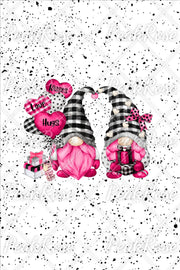 Gnomes Love Heart-Shaped Balloons Plaid Polka Print Tote Bag