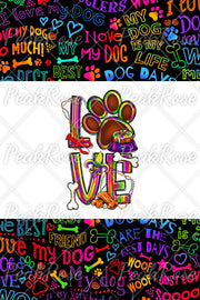 Mardi Gras Love Dog Colorful Pattern Denim Jeans