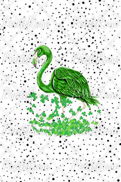 Green Flamingo Lucky Clover Collection Original Costume Round Neck T-shirt
