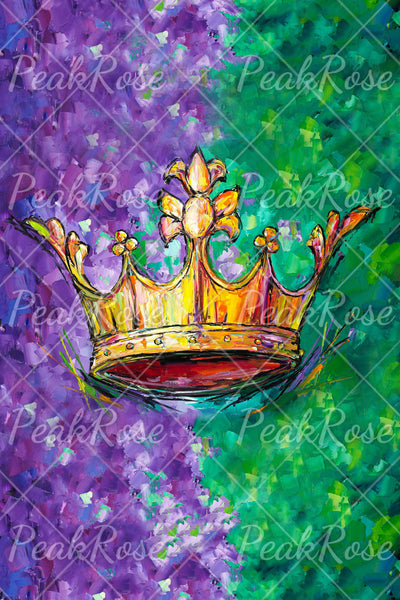 Tricolor Mardi Gras Carnival Fleur De Lis Imperial Crown Off-Shoulder Blouse