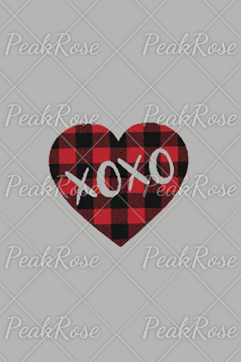 Plaid Heart Xoxo Grey T-Shirt