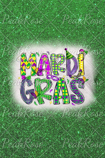 Glitter Mardi Gras Carnival Mask King Polka Print T-Shirt