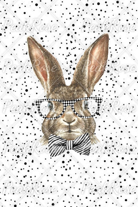 Casual Easter Bunny Rabbit With Black And White Plaid Print Sweatshirt