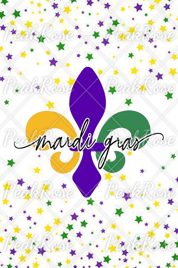 Mardi Gras Fleur De Lis Beads Stars Sweatshirt