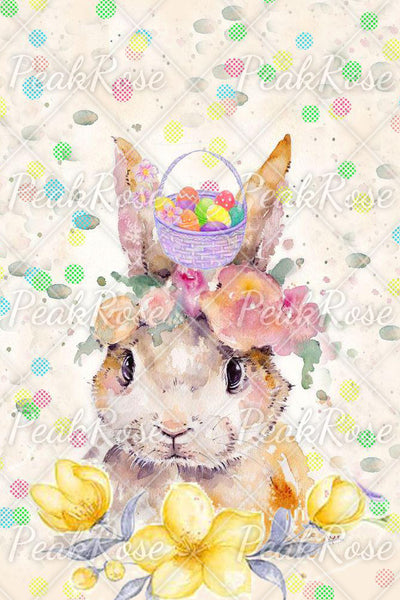 Happy Easter Colorful Polka Dots And Egg Flowers Cute Rabbit Cold Shoulder T-Shirt