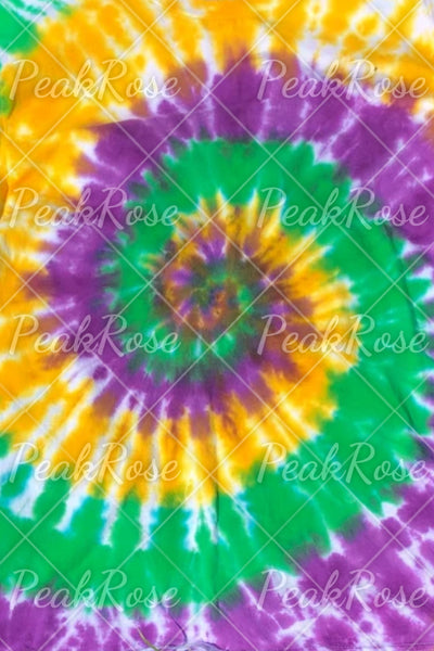 Mardi Gras Neon Green& Purple&Yellow Spiral Tie Dye T-Shirt