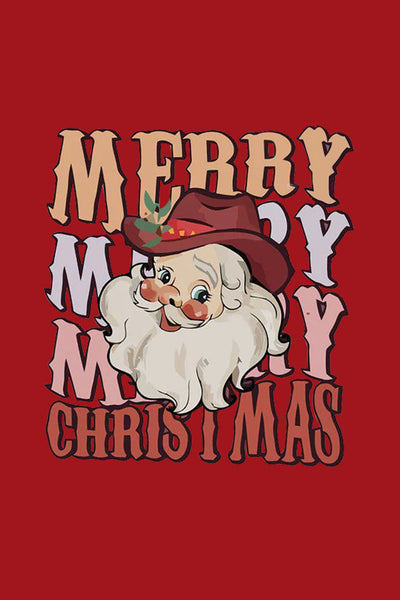 merry Cowboy Santa Off-Shoulder Blouse