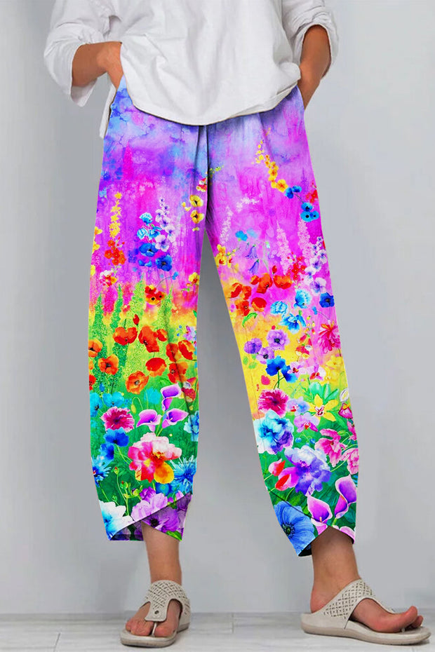 Vintage Flowers & Dandelion Kindness Is Free Sprinkle That Stuff Everywhere Casual Pants