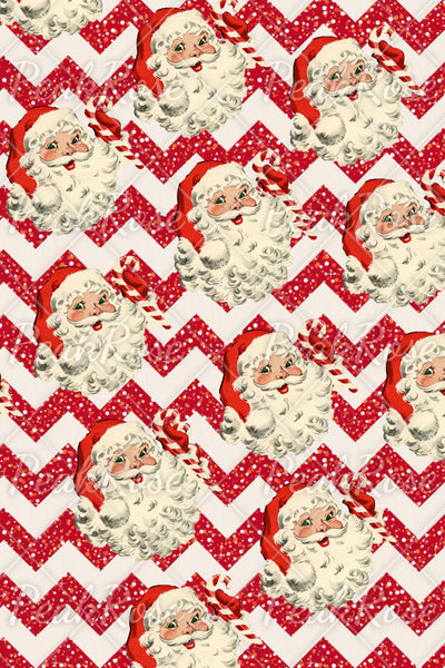 Red Christmas Santa Print Wavy Stripes Sleeveless Dress