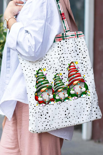 Christmas Gnome Plaid Tote Bag