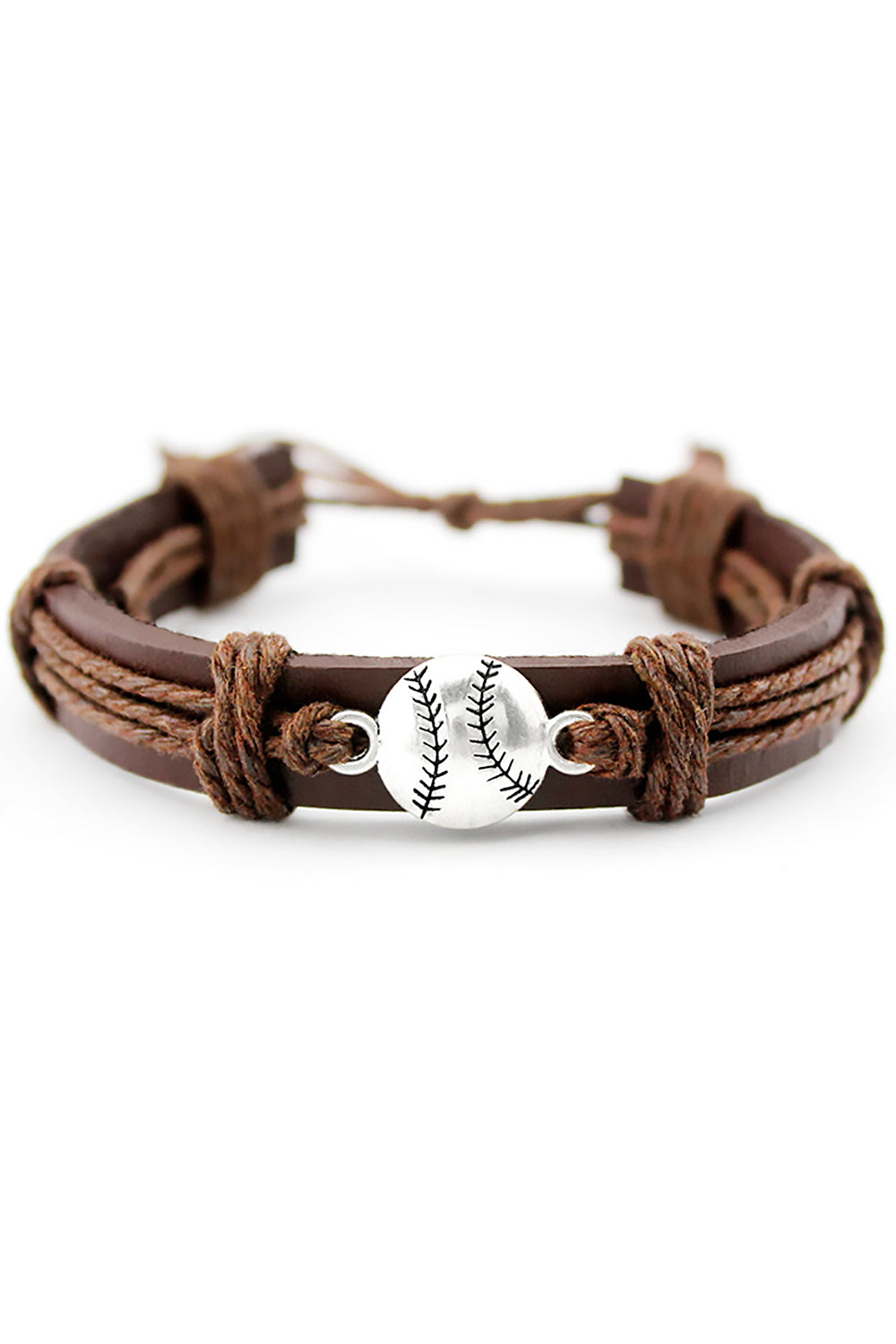 Baseball Braided Leather Cord Bracelet