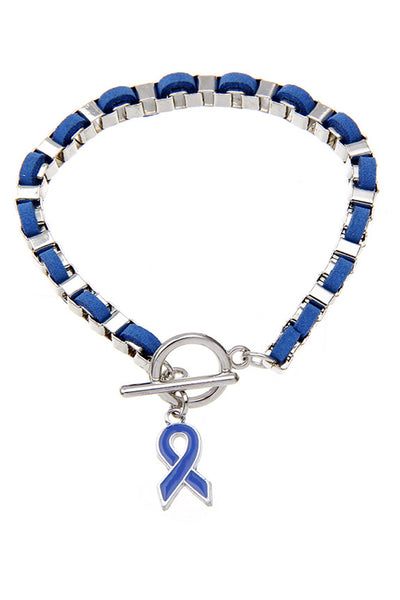 Autism Awareness Blue Ribbon Bracelet