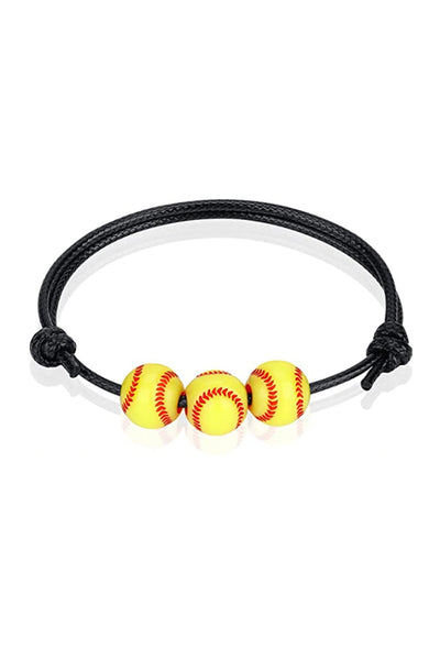 Baseball Basketball Soccer Softball Braided Adjustable Bracelet