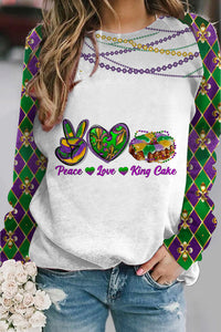 Mardi Gras Decoration Mask Beads Geometry Sweatshirt
