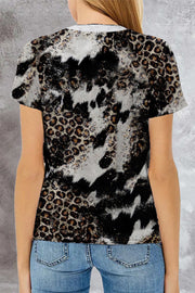 My Heart is On That Field Soccer Leopard Heart Print T-shirt