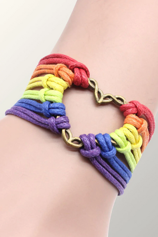 Regenbogen-Herz-Armband