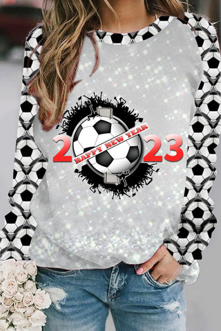 2023 HAPPY NEW YEAR Football Support Team Uniform Print Sweatshirt