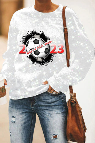 2023 HAPPY NEW YEAR Football Support Team Uniform Print Sweatshirt